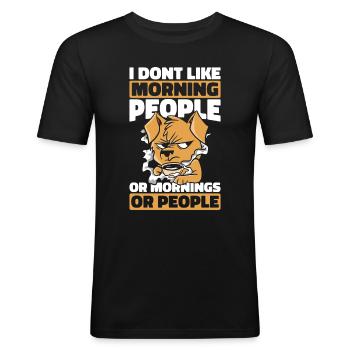 Coffee Cafe - Men's Slim Fit T-Shirt - black - Front - Nik (191cm)