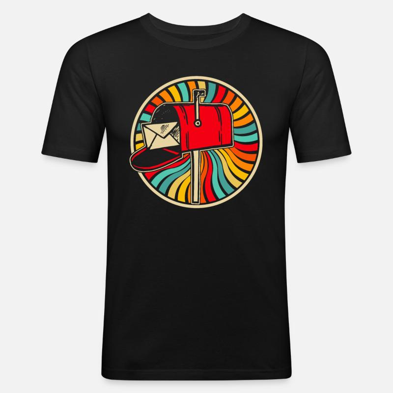 Postbote Briefträger - Männer Slim Fit T-Shirt - Schwarz