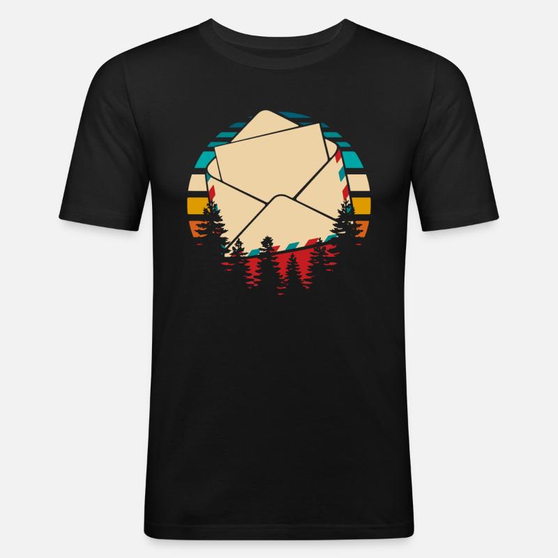 Postbote Briefträger - Männer Slim Fit T-Shirt - Schwarz