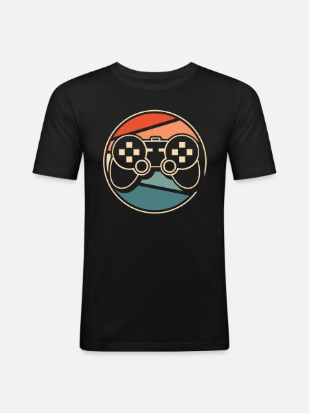 Gamer Gaming - T-shirt près du corps Homme - noir