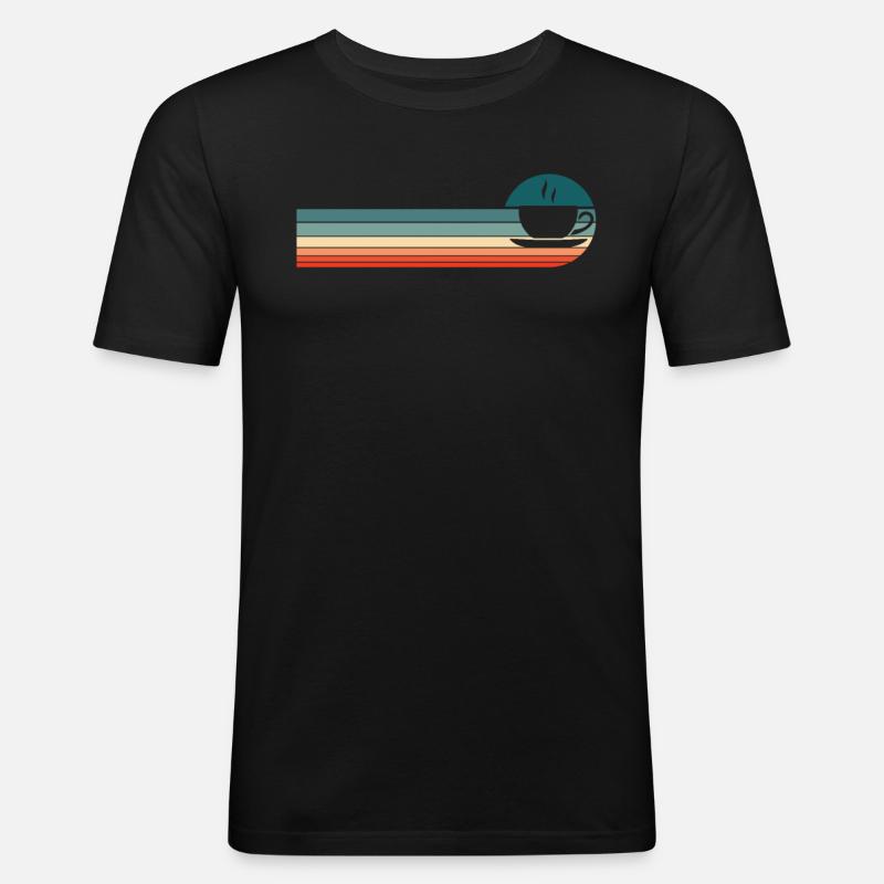 Kaffee Cafe - Männer Slim Fit T-Shirt - Schwarz