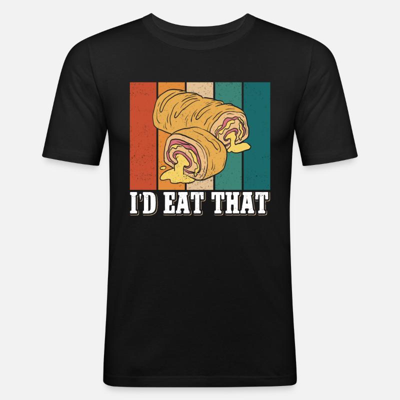 Stromboli Pizza Calzone Strombolis Geschenk - Männer Slim Fit T-Shirt - Schwarz