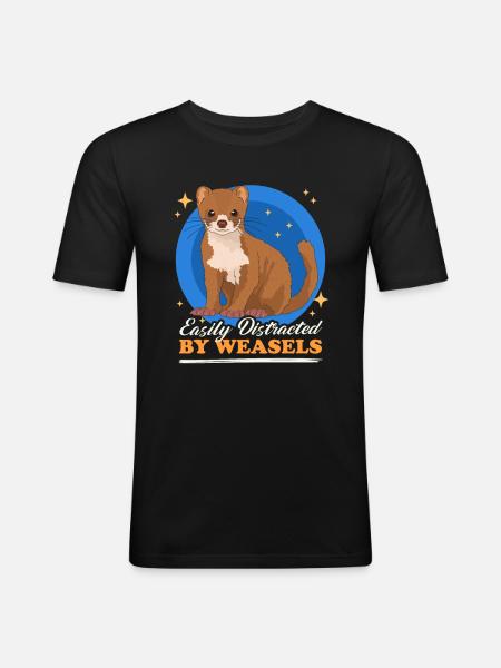 Weasel Dwarf Weasel Hermännchen Gift - Men's Slim Fit T-Shirt - black