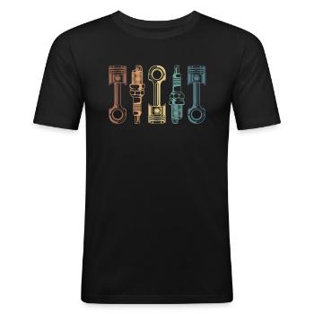 Motorcykel Biker motorcykel - Herre Slim Fit T-Shirt - sort - Foran - Nik (191cm)