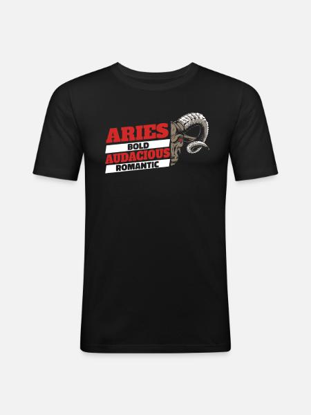Aries Zodiac Signs Features - Men's Slim Fit T-Shirt - black