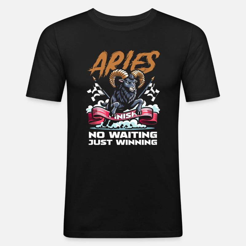 Widder Lustig Astrologie - Männer Slim Fit T-Shirt - Schwarz