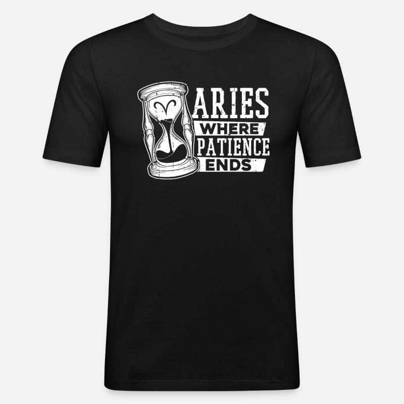 Widder Astrologie - Männer Slim Fit T-Shirt - Schwarz