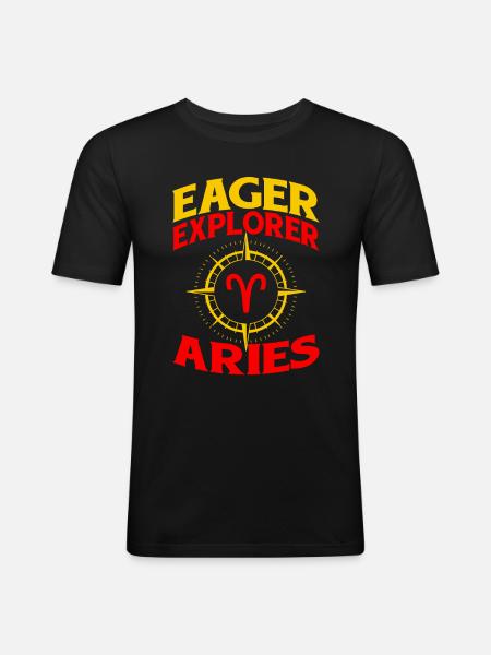Aries Adventure - Men's Slim Fit T-Shirt - black