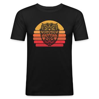 Widder Geometrisch - Männer Slim Fit T-Shirt - Schwarz - Vorne - Nik (191cm)
