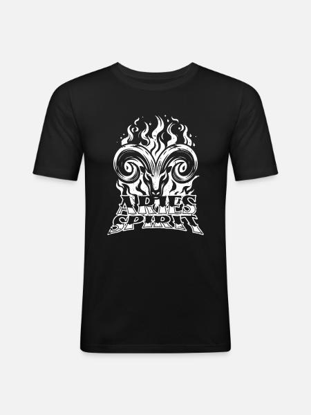 Aries Fire Spirit - Men's Slim Fit T-Shirt - black