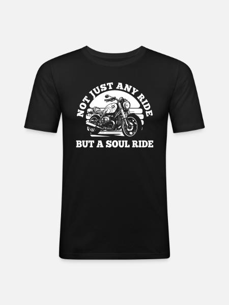 Moto Motard Motard - T-shirt près du corps Homme - noir