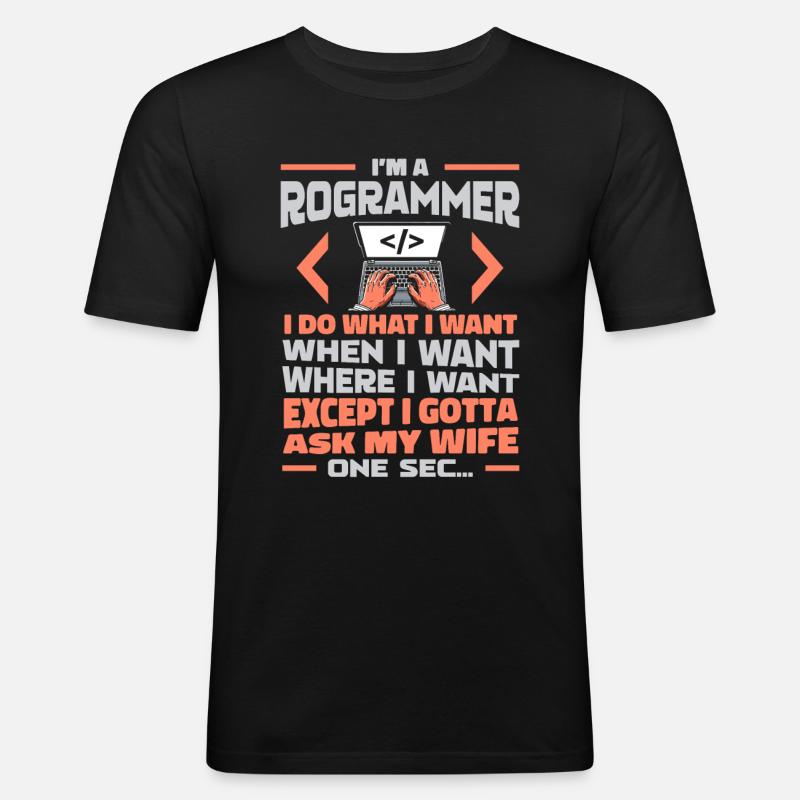 Developer, Coder, Programmer - Men's Slim Fit T-Shirt - black