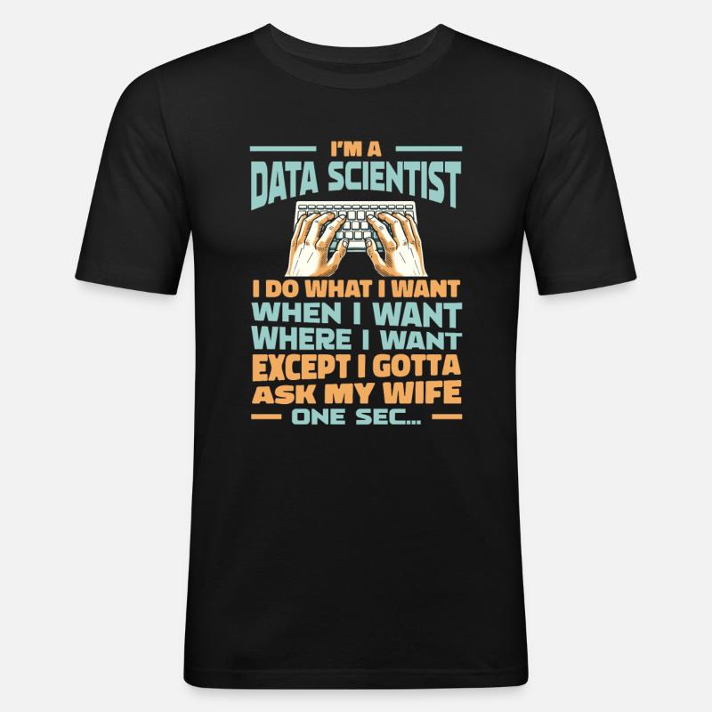 Data Science Data Analyst - Männer Slim Fit T-Shirt - Schwarz