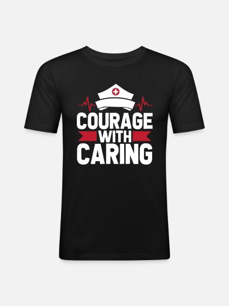 Krankenschwester - Männer Slim Fit T-Shirt - Schwarz
