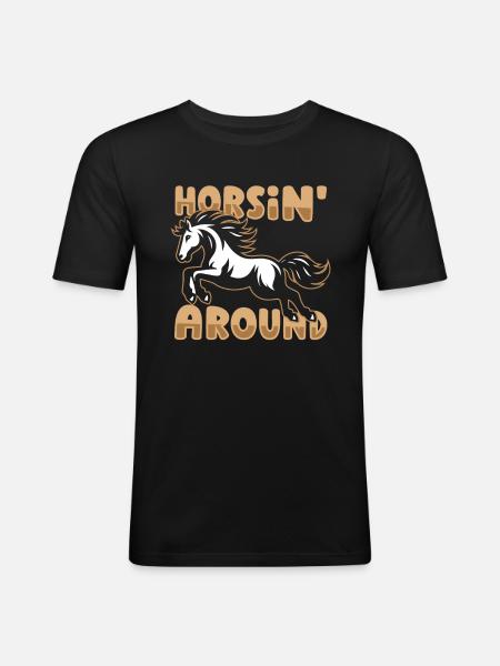 Horse Equestrian Sports - Men's Slim Fit T-Shirt - black