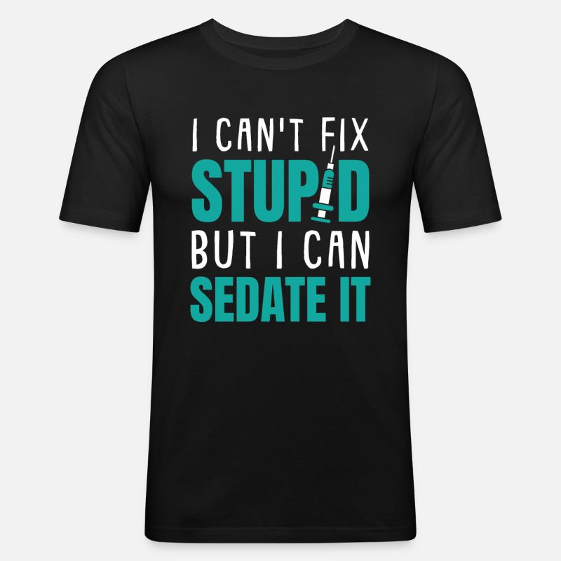 Krankenschwester - Männer Slim Fit T-Shirt - Schwarz