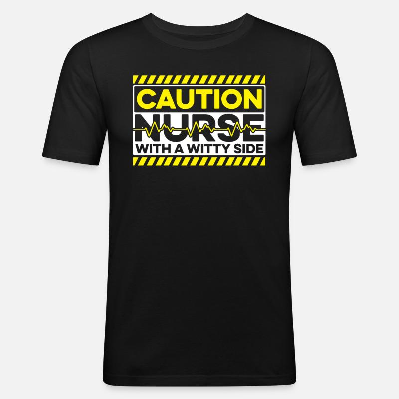 Krankenschwester - Männer Slim Fit T-Shirt - Schwarz