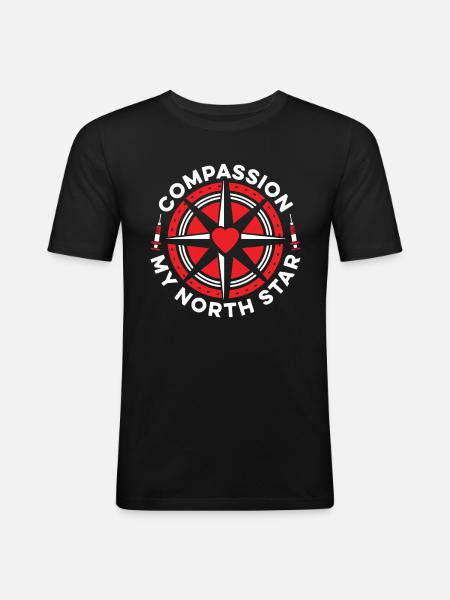 Krankenschwester Kompassliebe - Männer Slim Fit T-Shirt - Schwarz