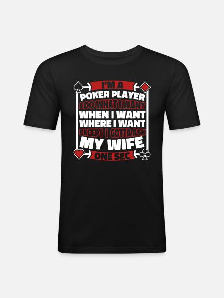 Poker - T-shirt près du corps Homme - noir
