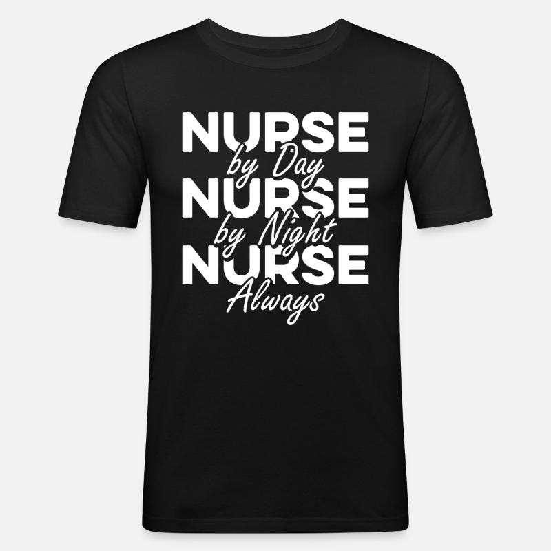 Krankenschwester Superheld - Männer Slim Fit T-Shirt - Schwarz