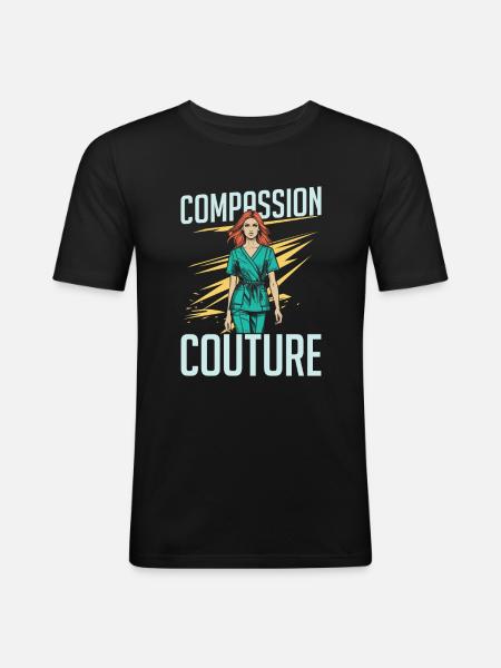 Mode d’infirmière - T-shirt près du corps Homme - noir