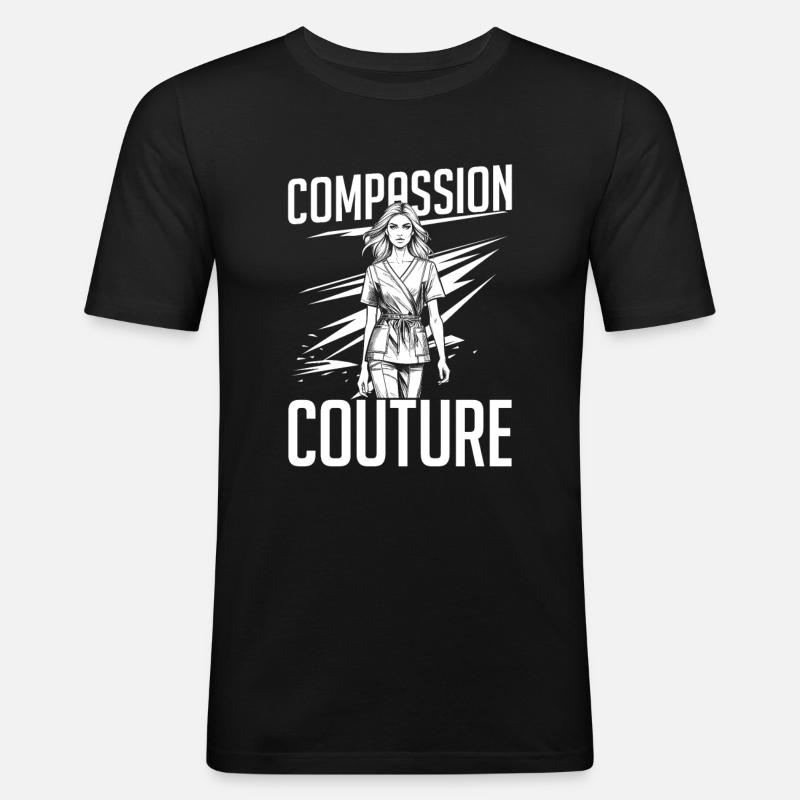 Krankenschwester Mode - Männer Slim Fit T-Shirt - Schwarz