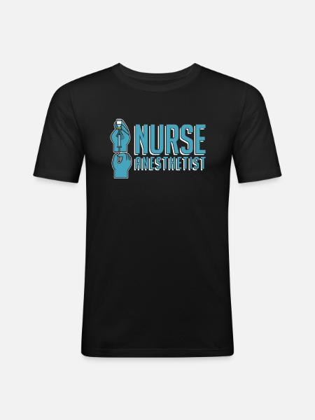 Krankenschwester Nurse Anesthetist - Men's Slim Fit T-Shirt - black