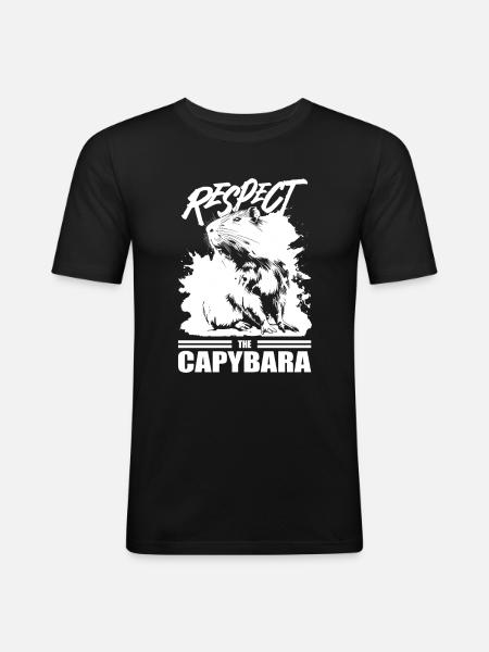 Capybara Wasserschwein - Men's Slim Fit T-Shirt - black