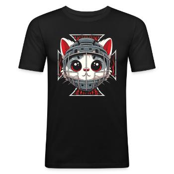 Masque de hockey sur glace Gardien de but Cats - T-shirt près du corps Homme - noir - Devant - Nik (191cm)