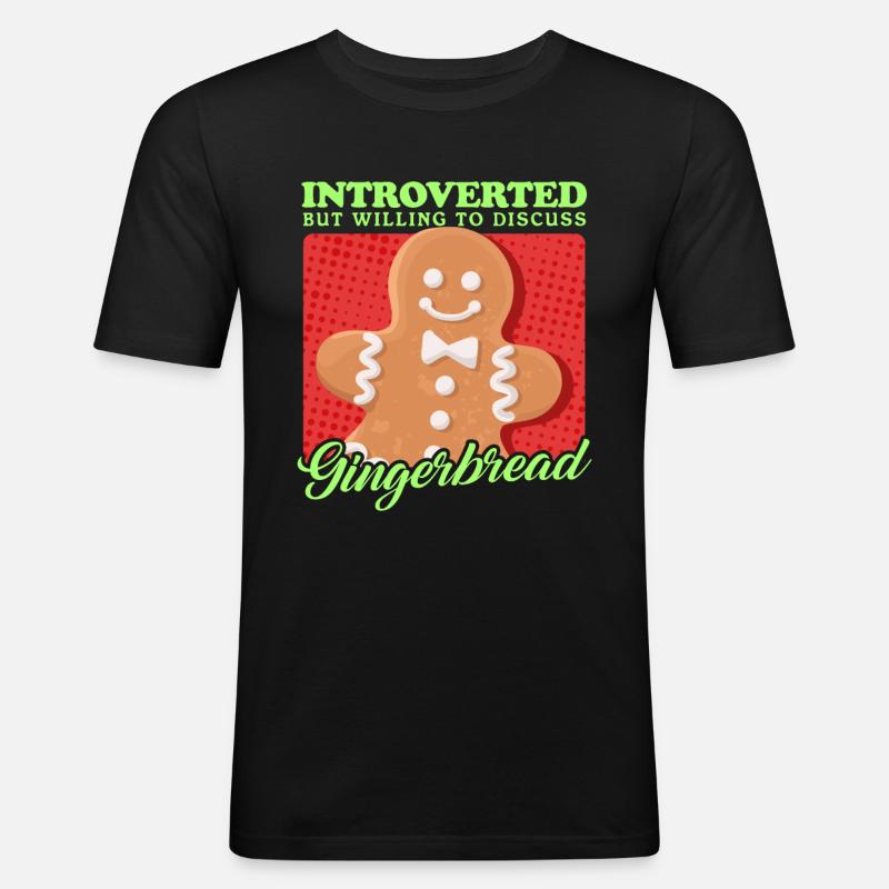 Lebkuchenmann Lebkuchen Geschenk - Männer Slim Fit T-Shirt - Schwarz