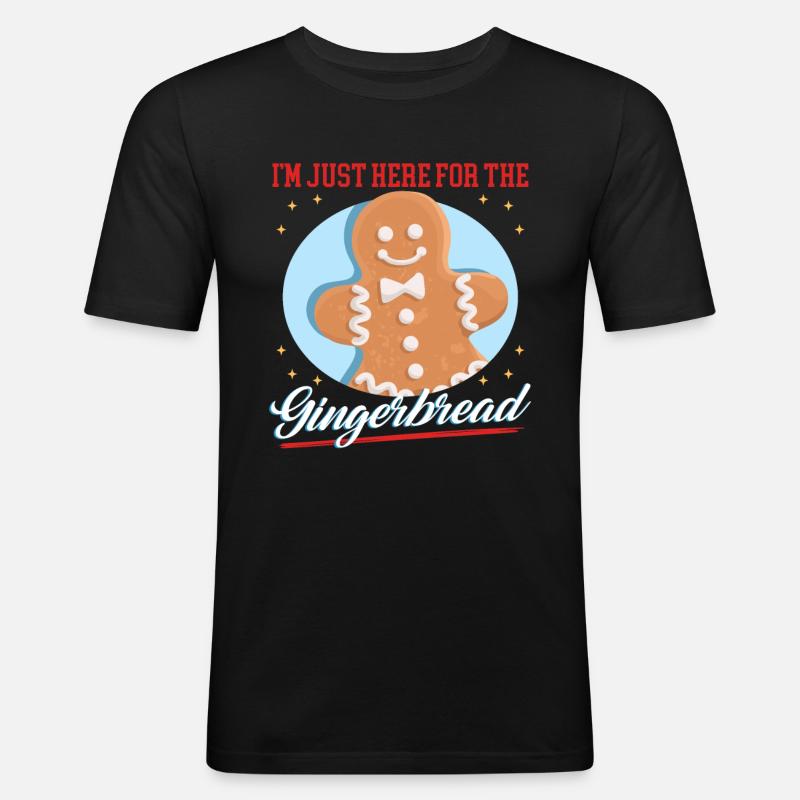 Lebkuchenmann Lebkuchen Lebkuchenmänner Geschenk - Männer Slim Fit T-Shirt - Schwarz