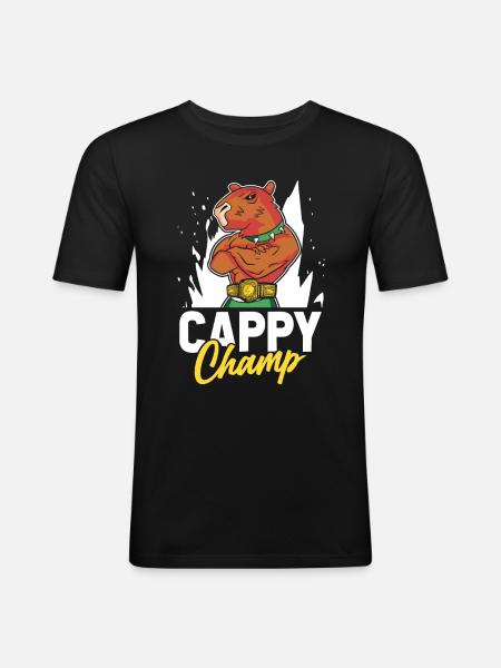 Capybara Wasserschwein - Men's Slim Fit T-Shirt - black