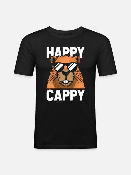 Capybara Wasserschwein - Männer Slim Fit T-Shirt - Schwarz
