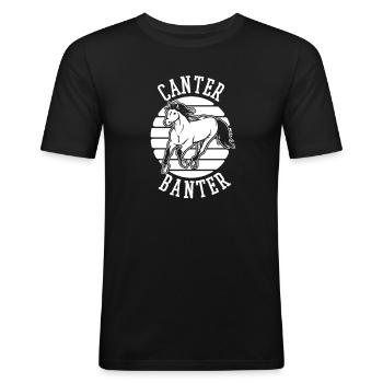 Pferd Reitsport - Männer Slim Fit T-Shirt - Schwarz - Vorne - Nik (191cm)