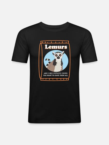 Lémuriens Ringtail lémur cadeau - T-shirt près du corps Homme - noir