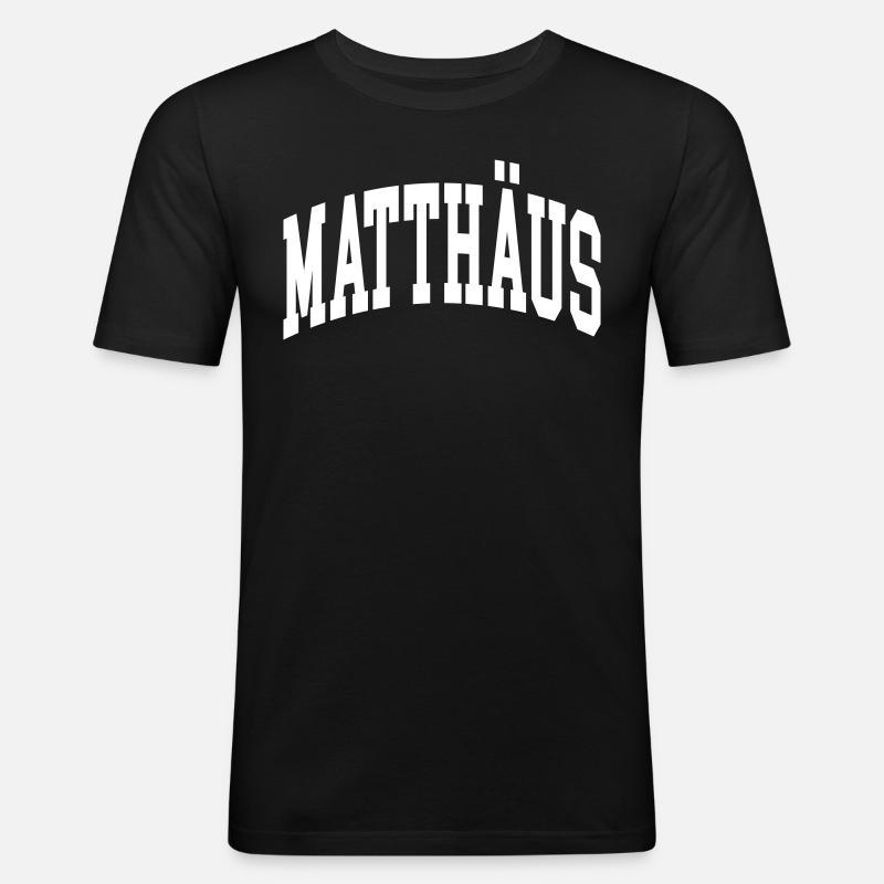 Matthäus - Männer Slim Fit T-Shirt - Schwarz