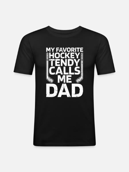 Eishockey Torwart - Männer Slim Fit T-Shirt - Schwarz