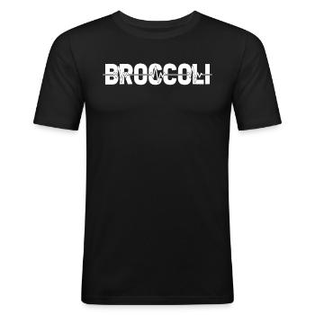 Brokkoli Ekg Heartbeat - Männer Slim Fit T-Shirt - Schwarz - Vorne - Nik (191cm)