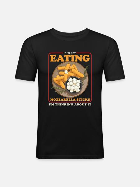 Mozzarella Sticks Cheese Lover Gift - Men's Slim Fit T-Shirt - black