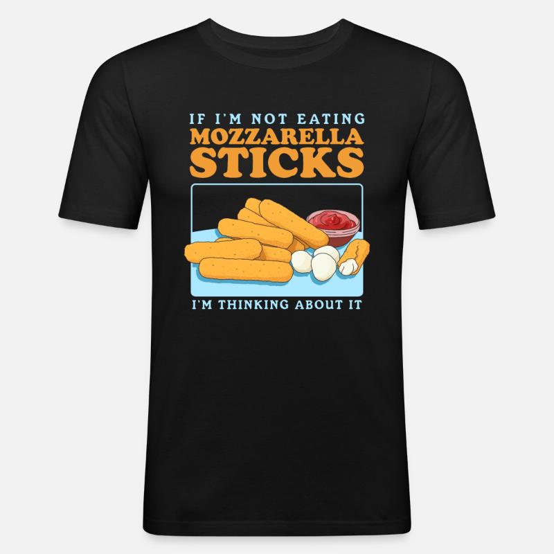 Mozzarella Sticks Mozzarella-Sticks Geschenk - Männer Slim Fit T-Shirt - Schwarz