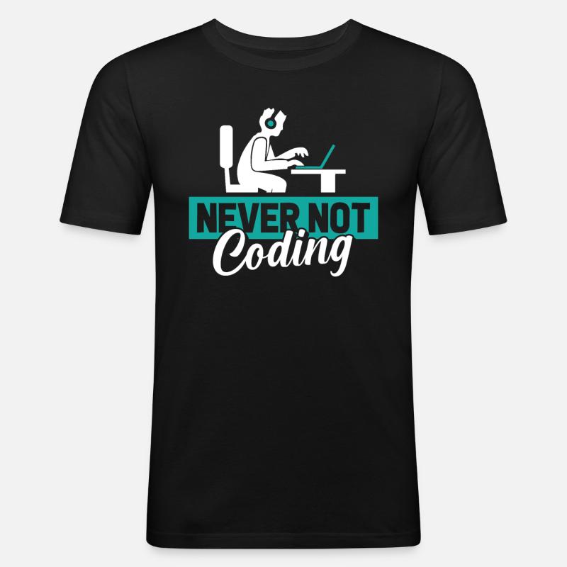 Entwickler Coder Programmierer - Männer Slim Fit T-Shirt - Schwarz
