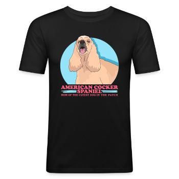 American Cocker Spaniel maman chiens cadeau - T-shirt près du corps Homme - noir - Devant - Nik (191cm)
