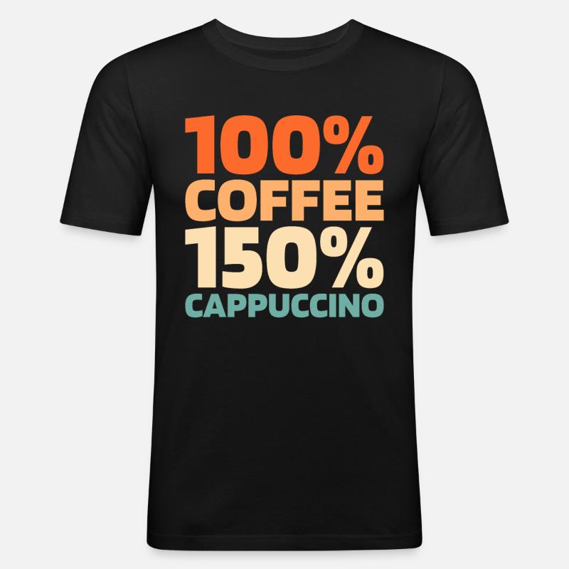 Kaffee Cafe - Männer Slim Fit T-Shirt - Schwarz