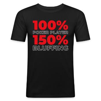 Poker - Men's Slim Fit T-Shirt - black - Front - Nik (191cm)