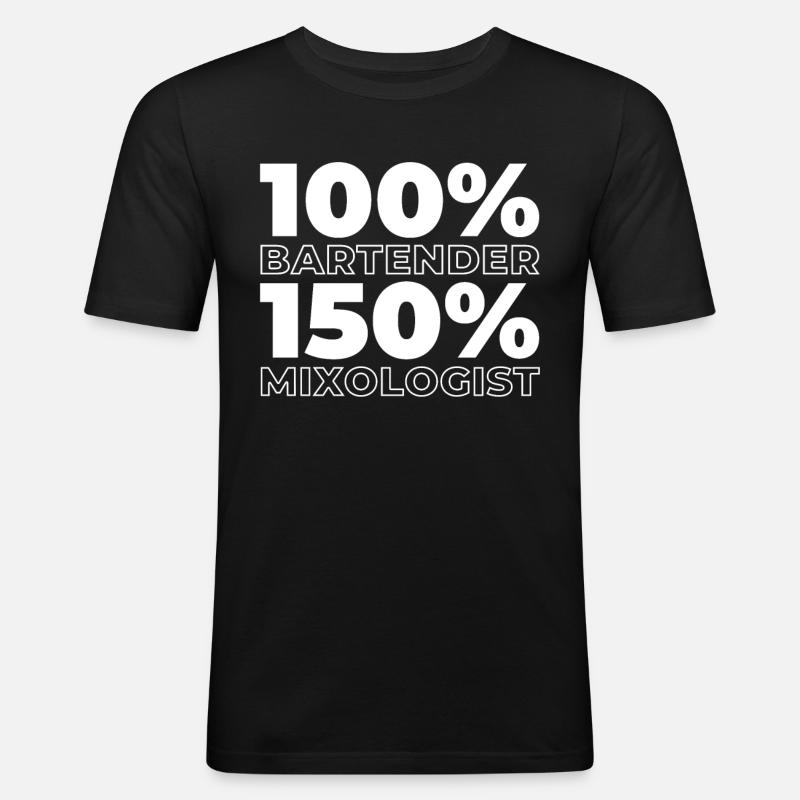 Barkeeper Bartender - Männer Slim Fit T-Shirt - Schwarz