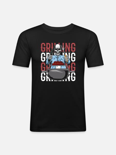 Bbq Grilling - Men's Slim Fit T-Shirt - black