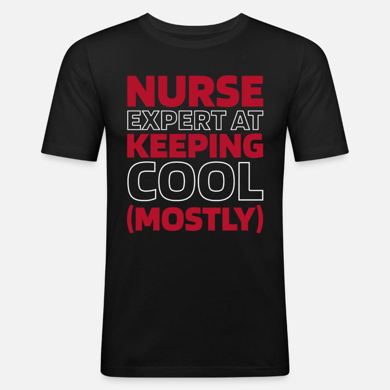 Krankenschwester - Männer Slim Fit T-Shirt - Schwarz