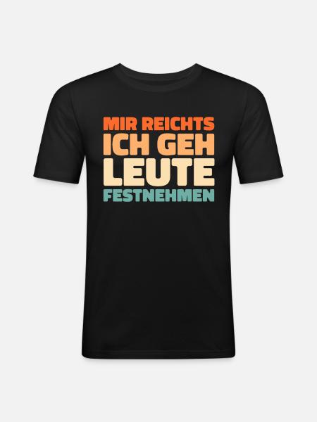 Policeman Police - Men's Slim Fit T-Shirt - black