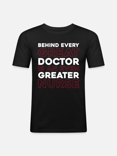 Infirmier - T-shirt près du corps Homme - noir