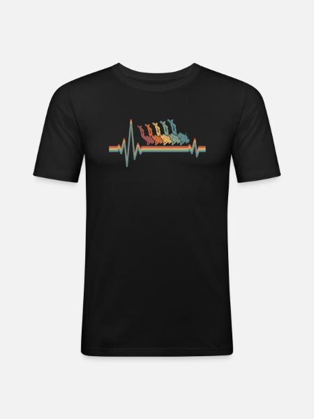 Diving Diver Ekg Heartbeat - Men's Slim Fit T-Shirt - black